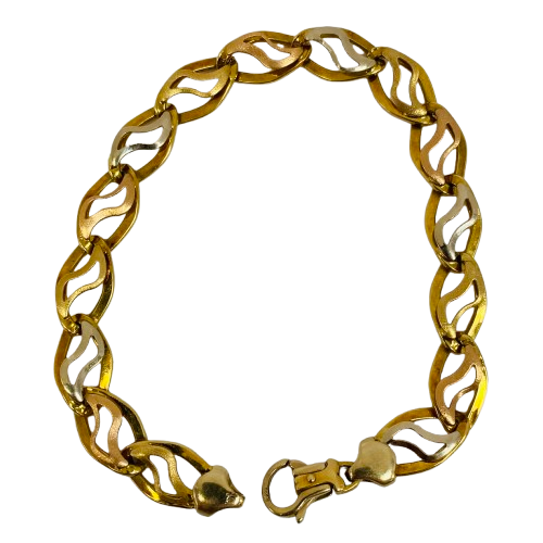 Bracelet Maillon en Or 18 Carats Tête d'Aigle 18 K - 7.88 Grs