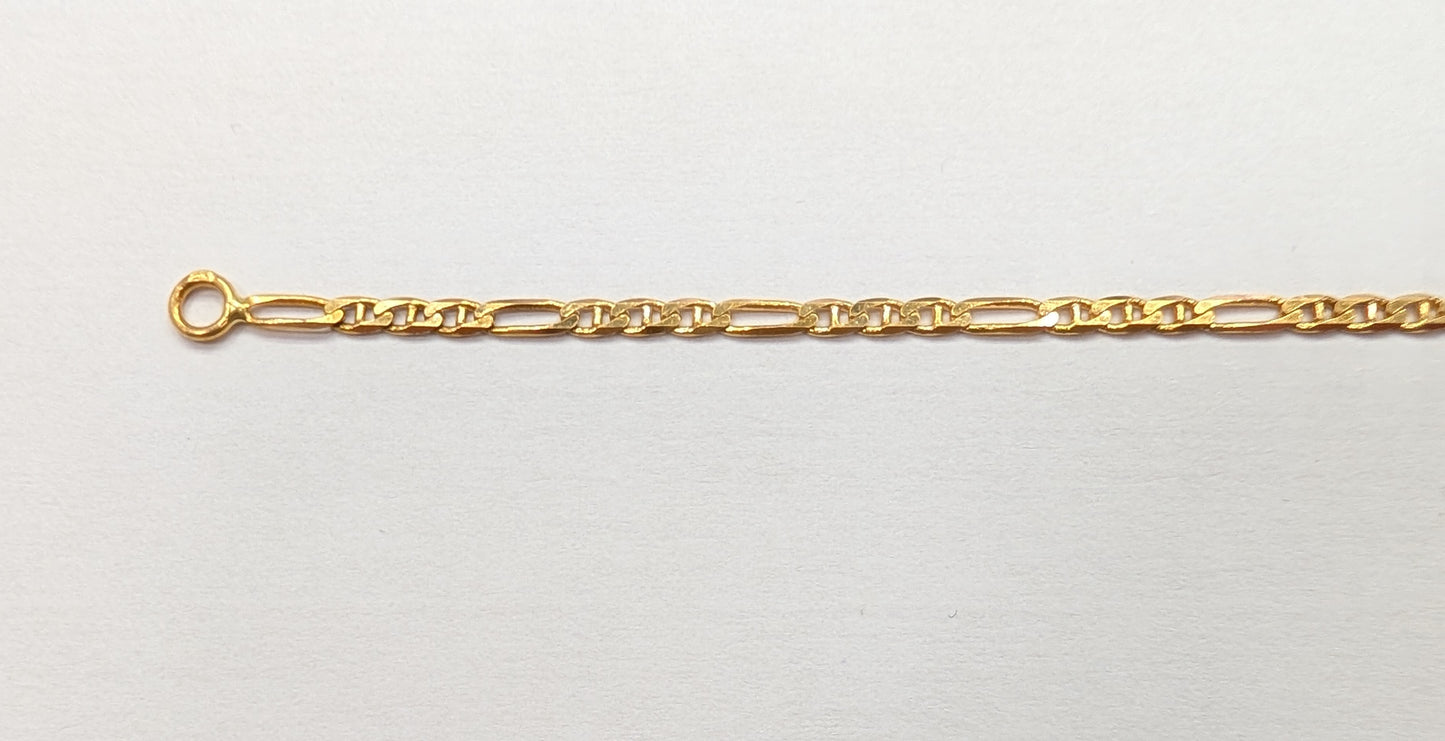 Bracelet Maille Figaro Or Jaune 18K 2.06 Grs