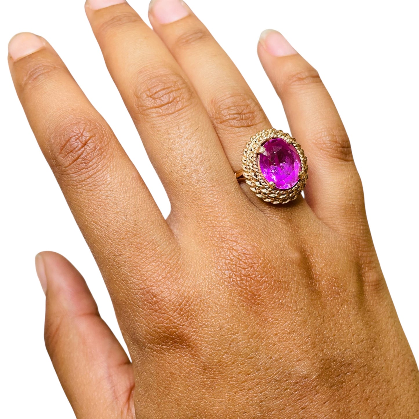 Bague Cocktail en Or Jaune 14K Taille-59