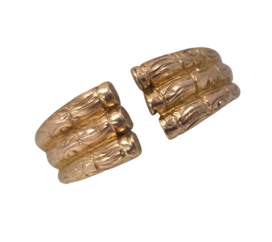 Bague triple jonc en or jaune rosé 18K Taille-53