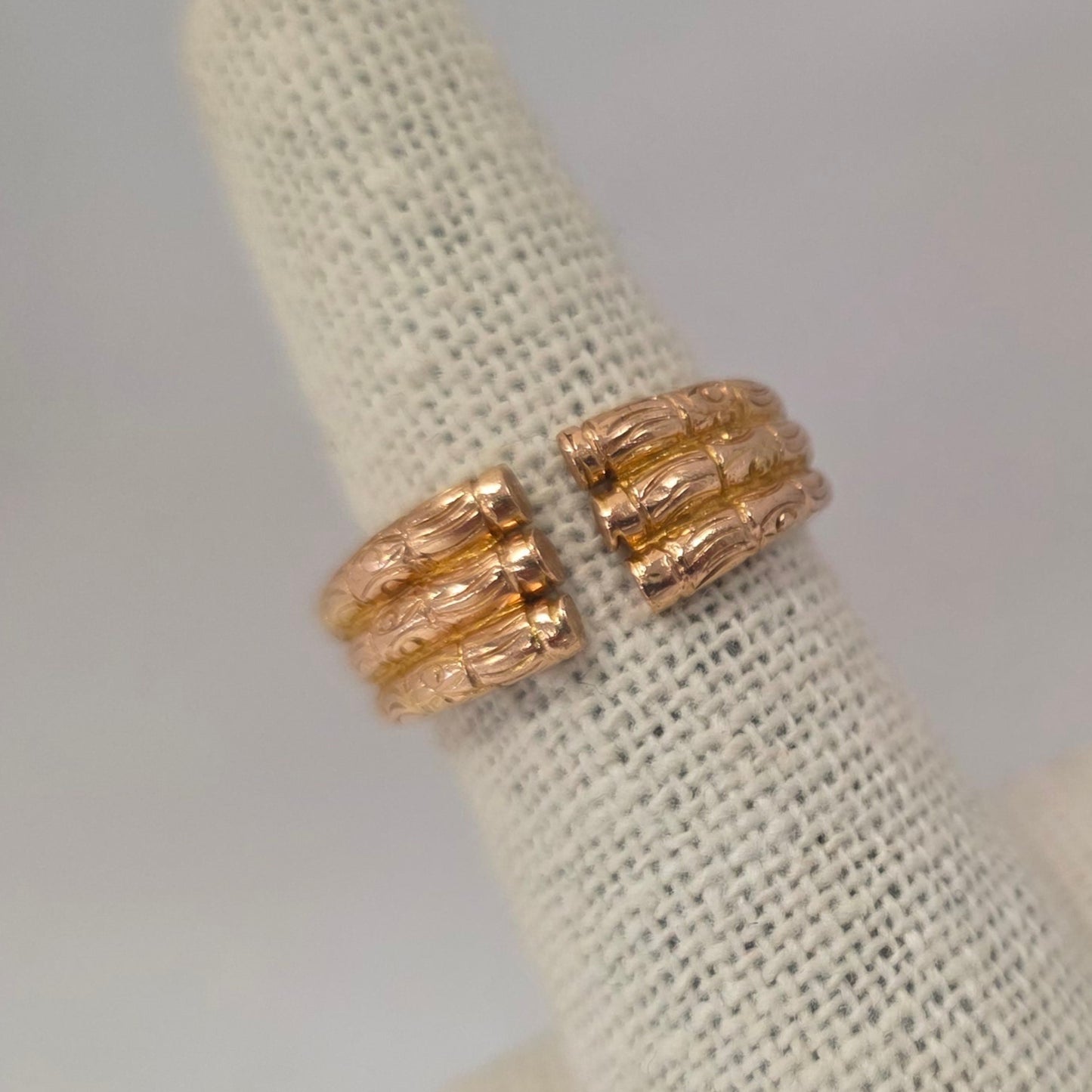 Bague triple jonc en or jaune rosé 18K Taille-53