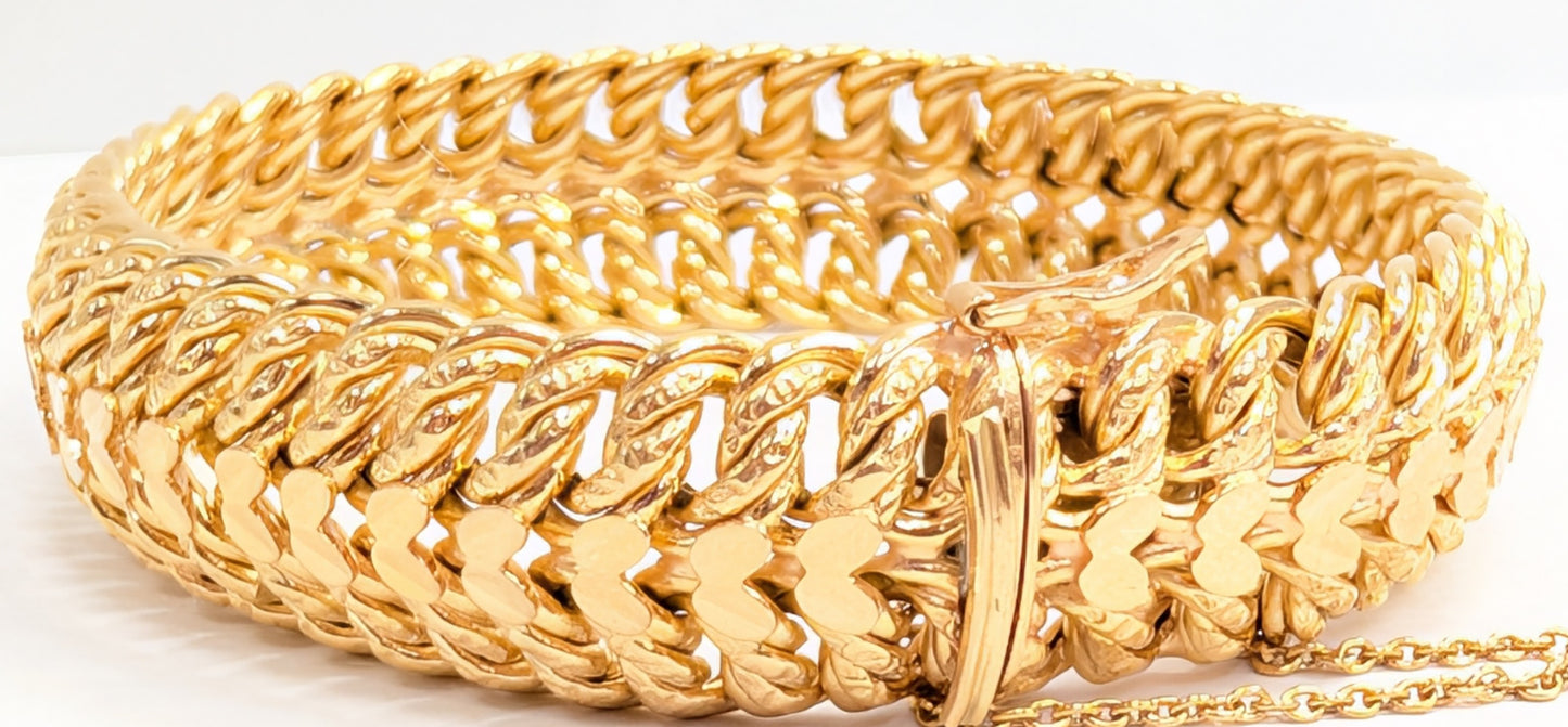 Bracelet Maillon Or Jaune 18K Maille Américaine 24.54 Grs