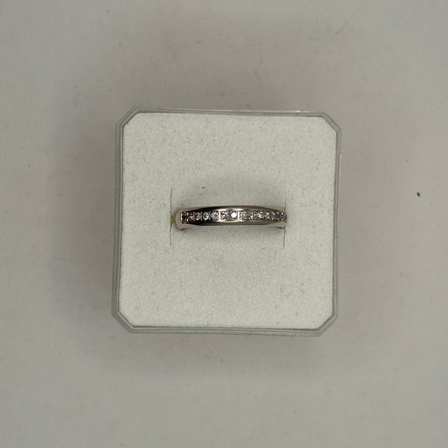 Bague Demi Tour en Or Blanc 750 avec Diamants