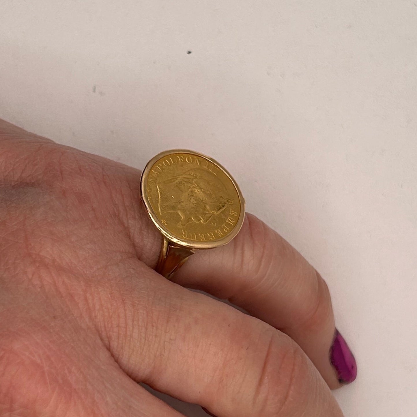 Bague pièce 10 FR Napoléon or jaune 18K