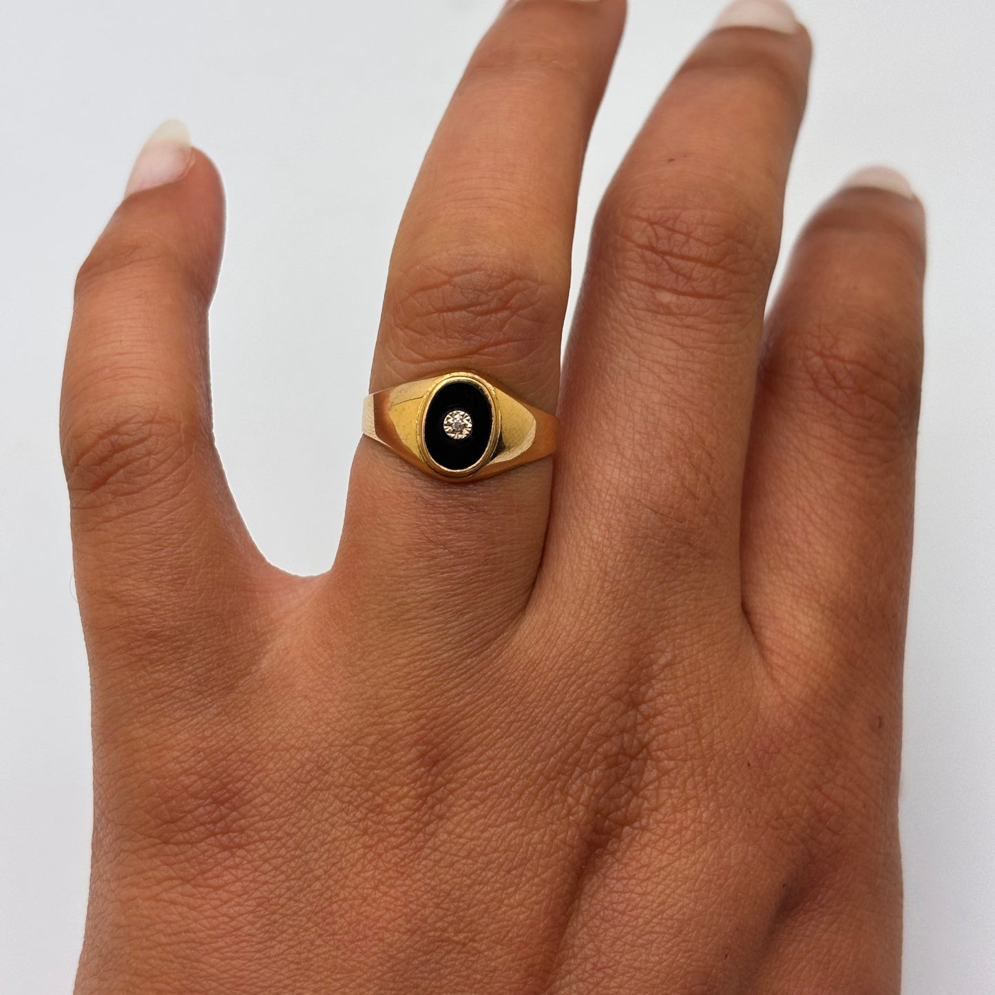 Chevalière en Or Jaune 18K Taille-53
