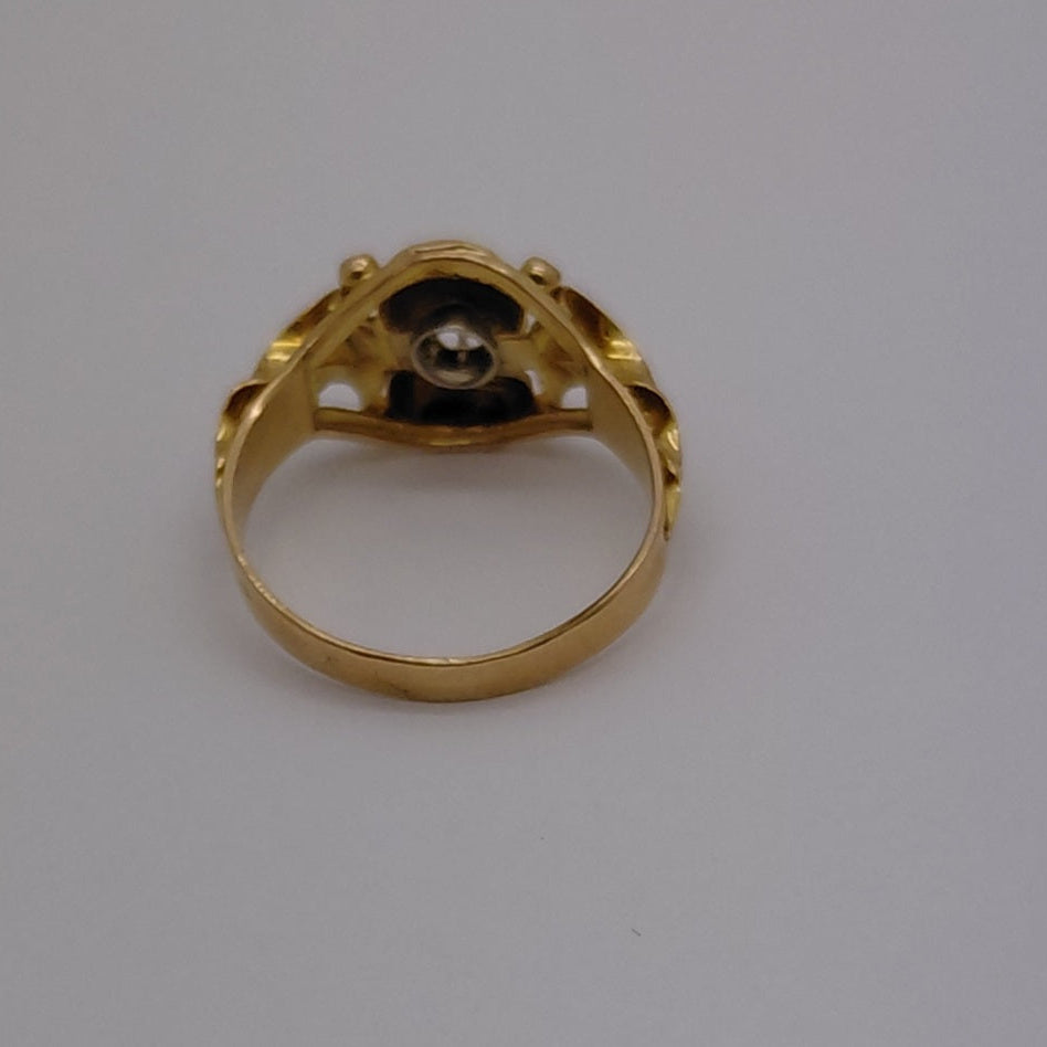 Bague Tank en Or Jaune 18K Taille-57