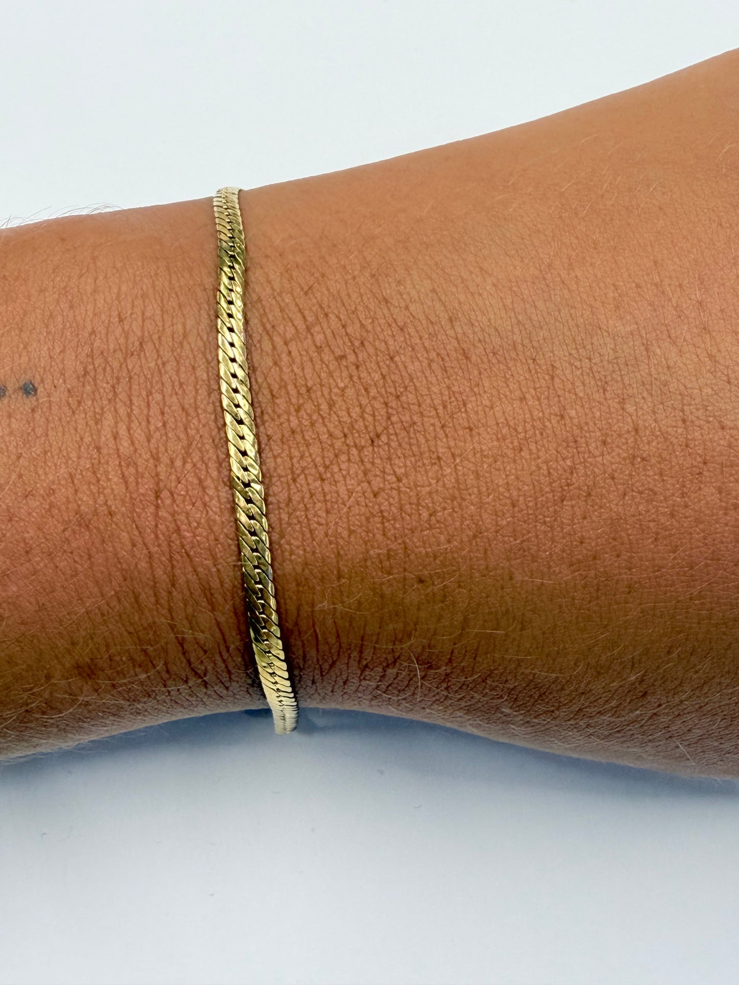 Bracelet en Or Jaune 18k Maille Anglaise Lg19cm