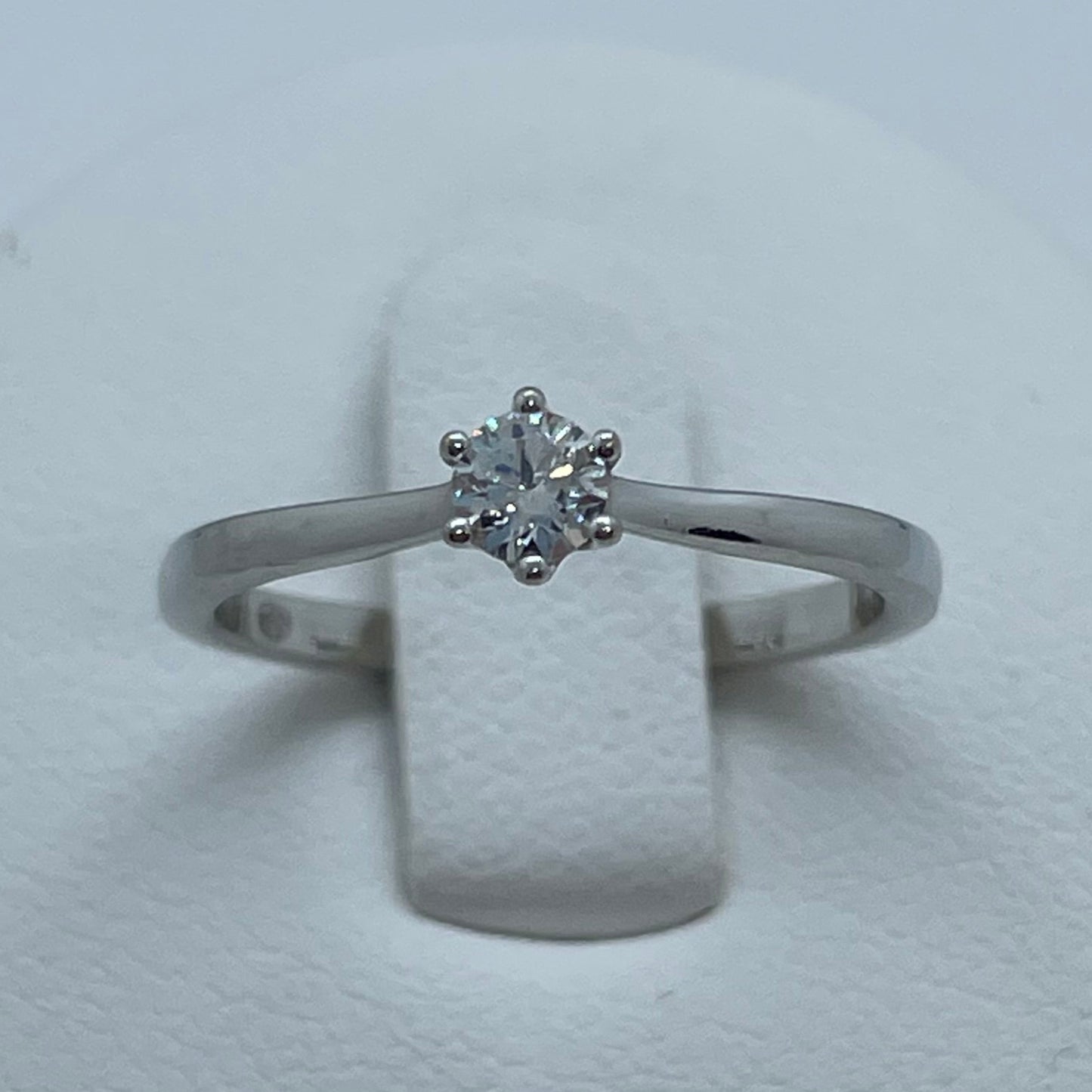 Bague Solitaire Or Blanc 18K Taille-50