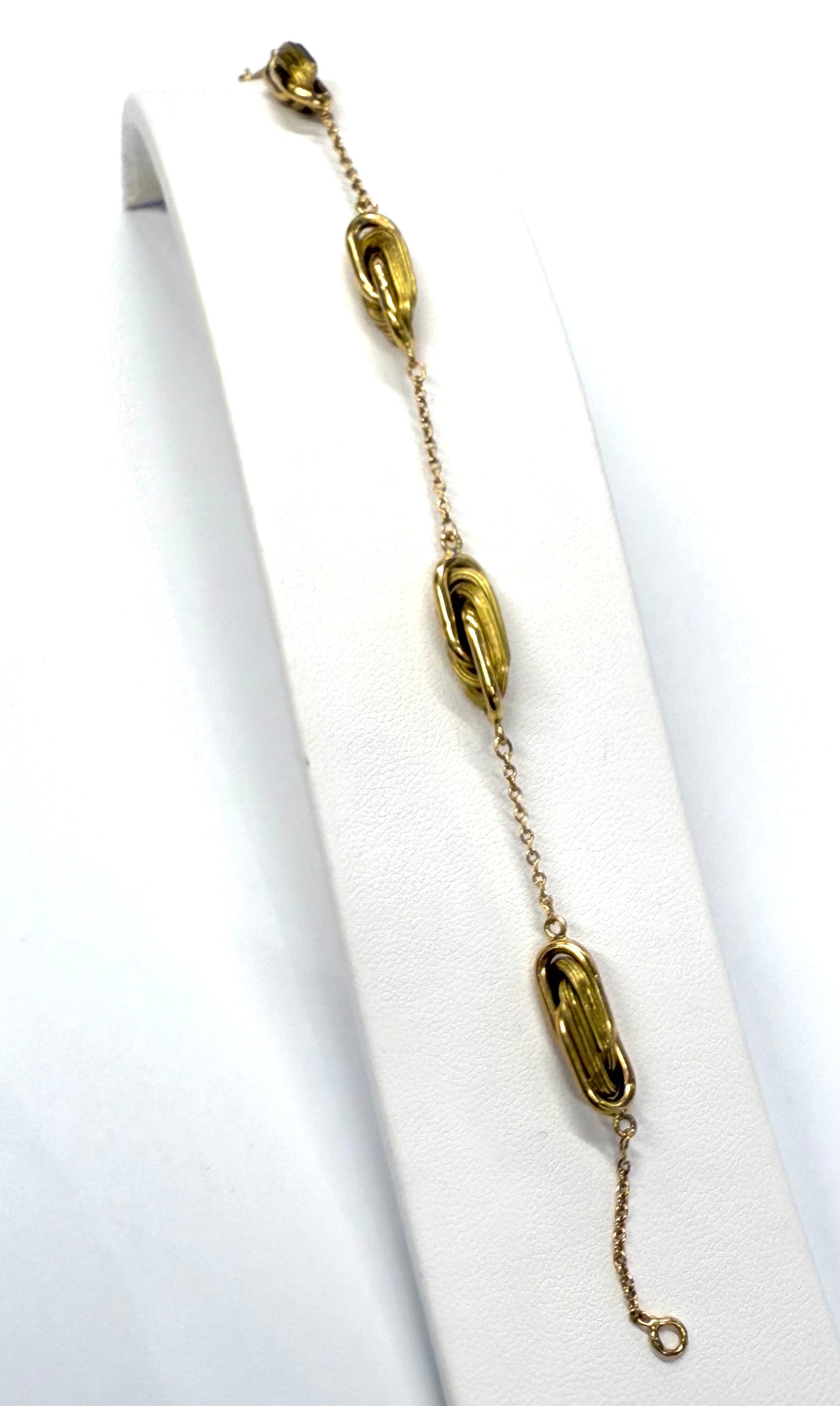Bracelet Or Jaune 18k Maille Fantaisie Tête d'Aigle 19cm