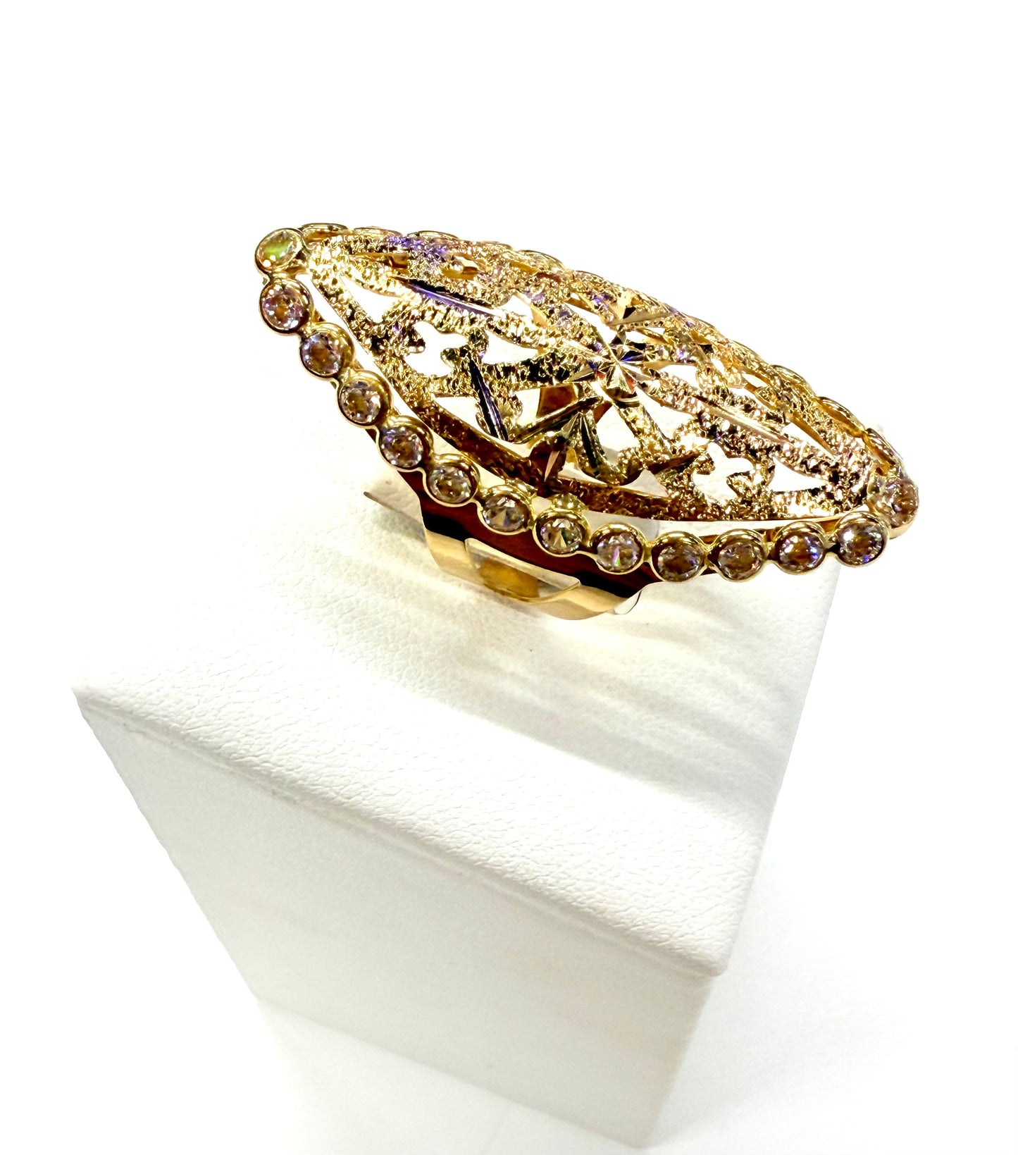 Bagues Marquise Or Jaune 18k Taille-52