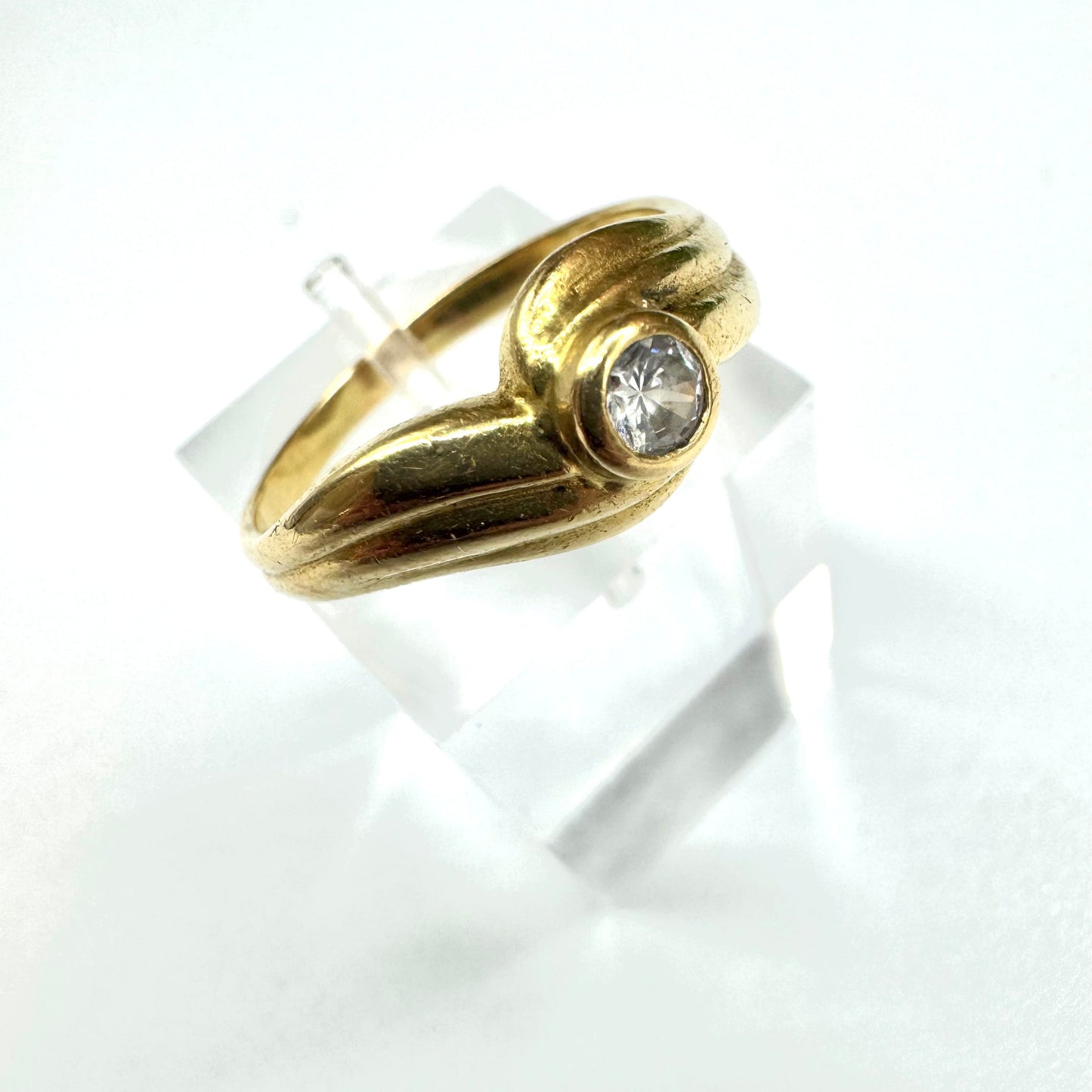 Solitaire en or jaune 18K Taille-59