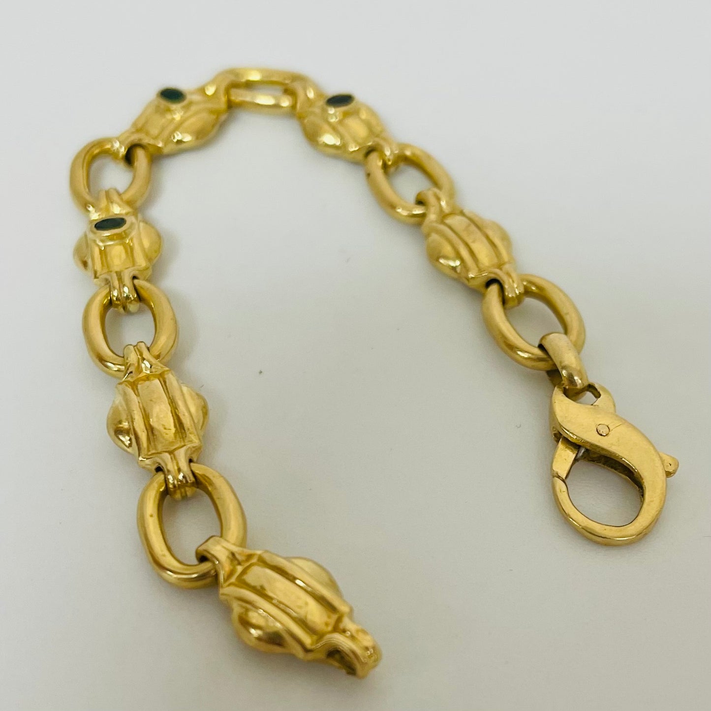 Bracelet en or jaune avec émeraudes 18K 14.25 Grs