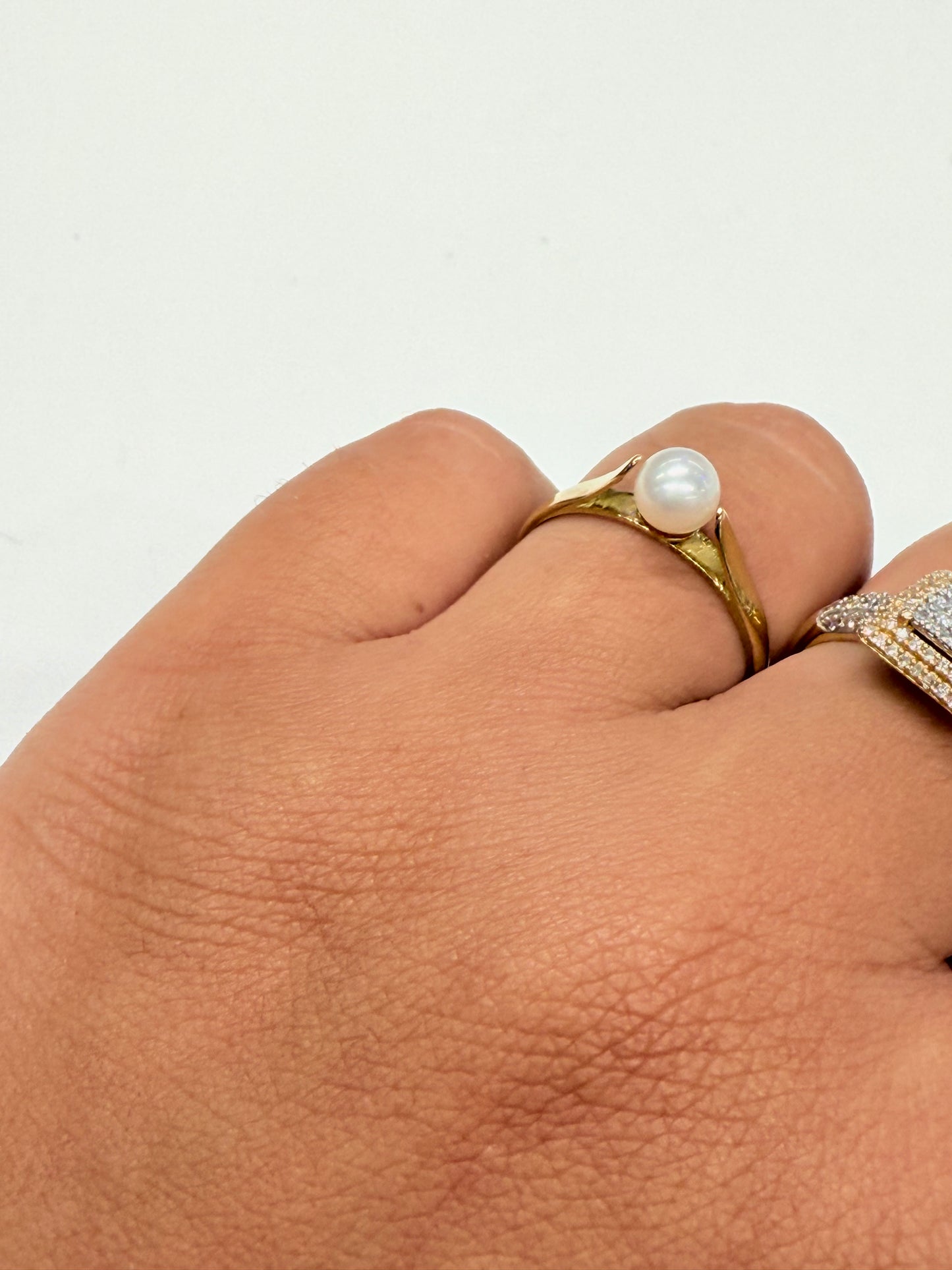 Bague en Or 18k avec perle d'eau douce