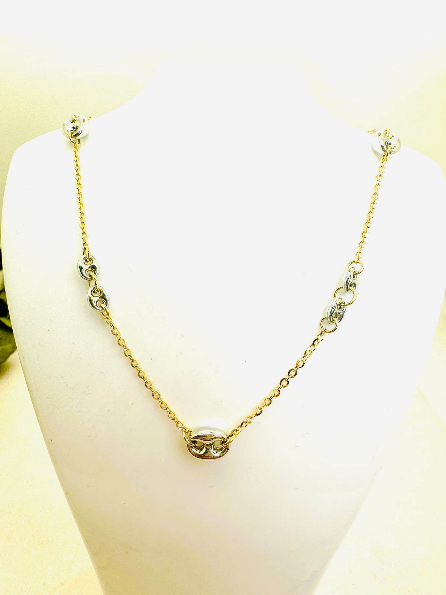 Collier Princesse en Or Jaune et Blanc 18 carats