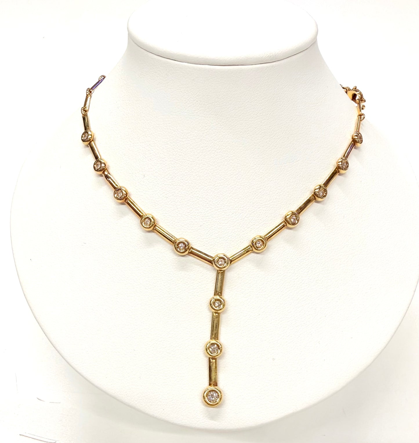 Collier Rivière Diamants Or Jaune 18K 10.86 Grs