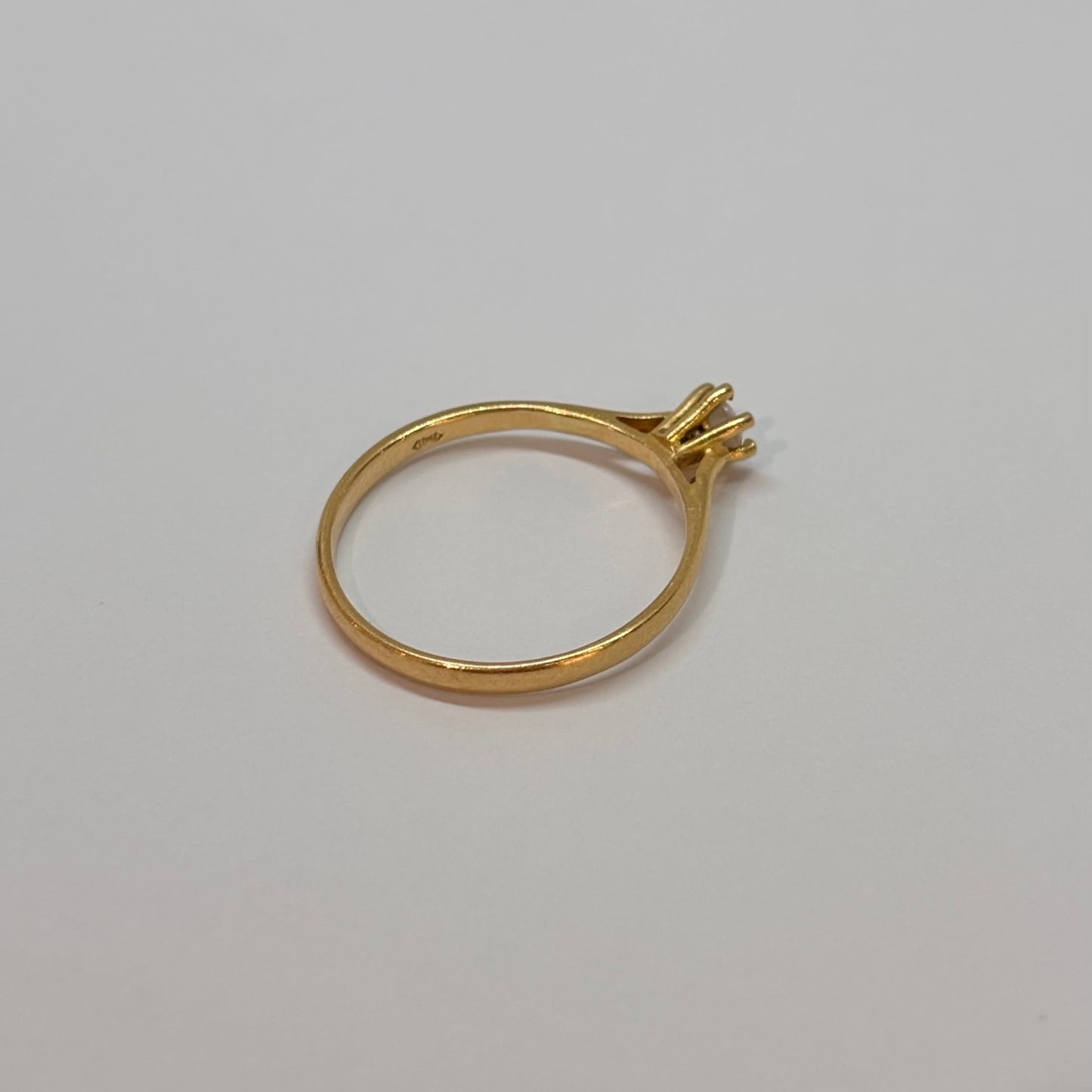 Bague solitaire en Or jaune 18K T.55
