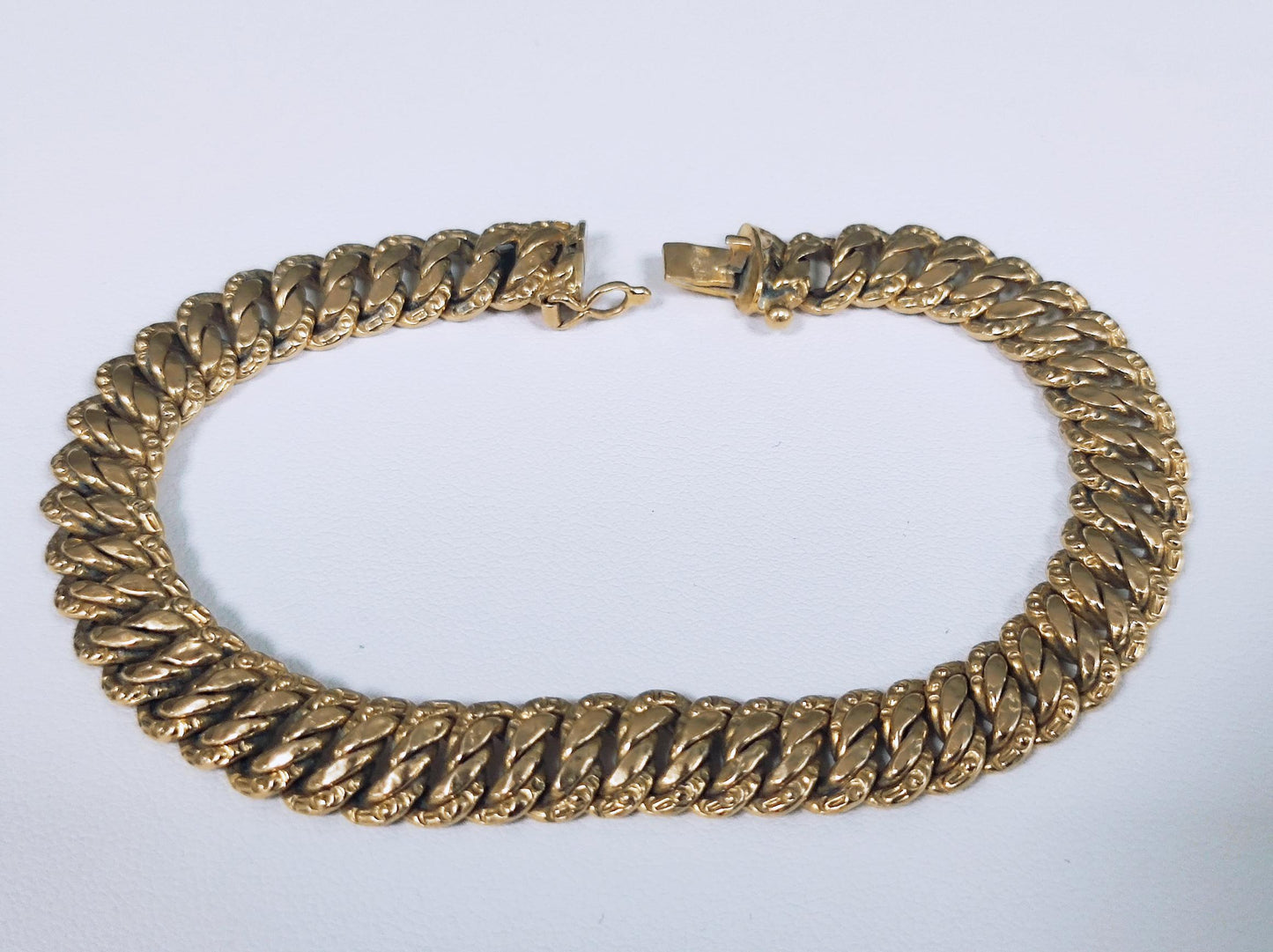 Bracelet Maillon Américain en Or Jaune 18K 20cm