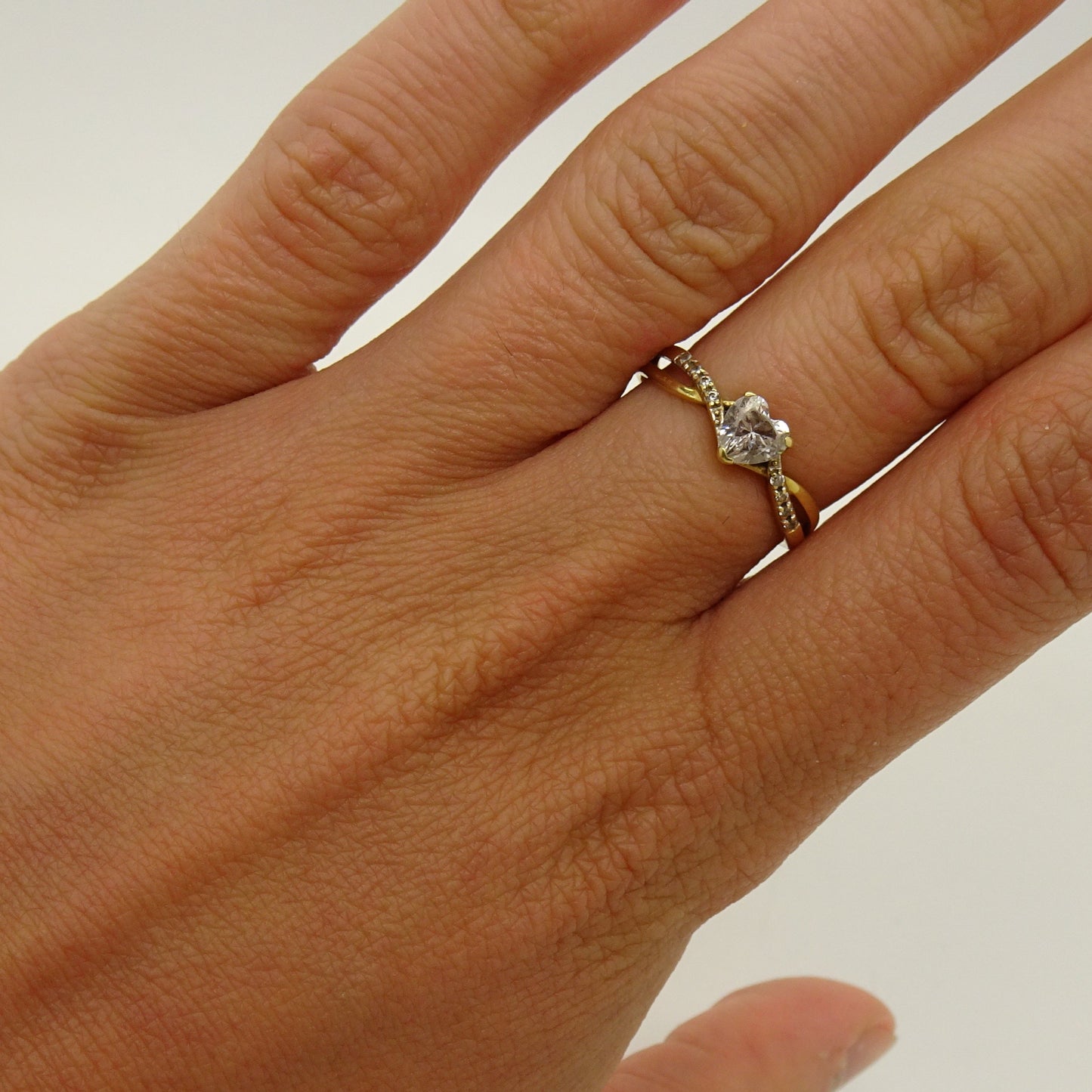 Bague Solitaire Or Jaune 18K Taille-54
