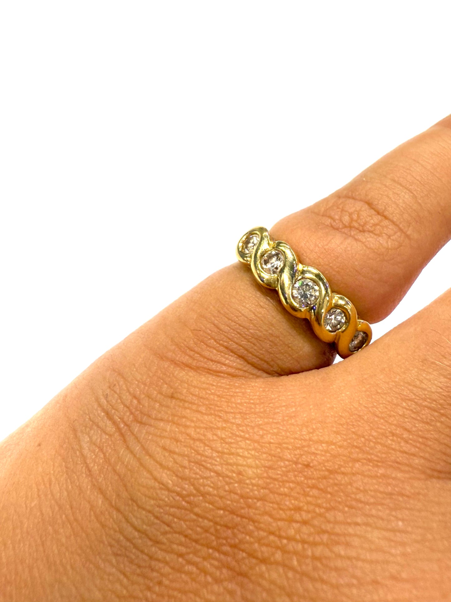 Bague demi-tour en Or jaune 18K et diamants