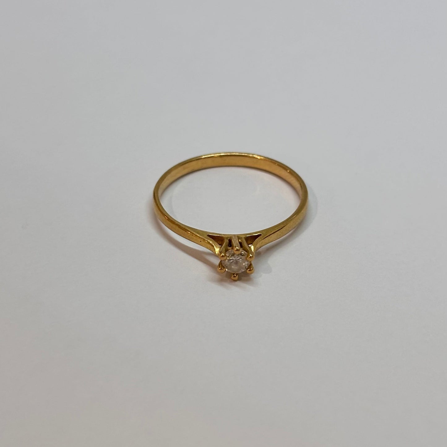 Bague solitaire en Or jaune 18K T.55