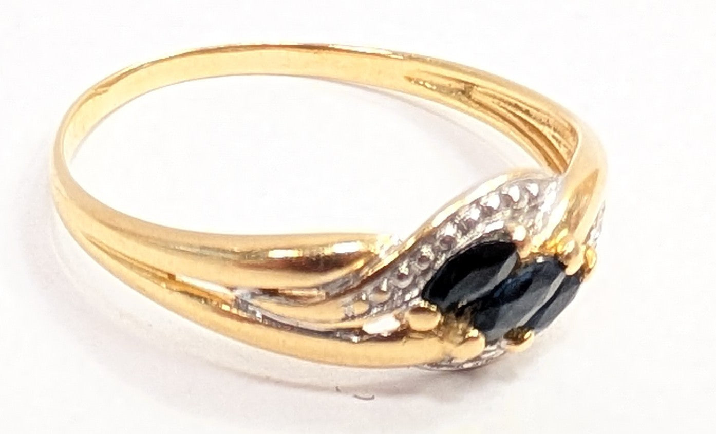 Bague en or jaune 18K avec saphir naturel 1.80 Grs - Taille 55