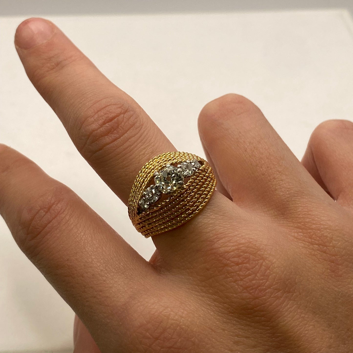 Bague Ancienne en Or Jaune 18K Taille-57