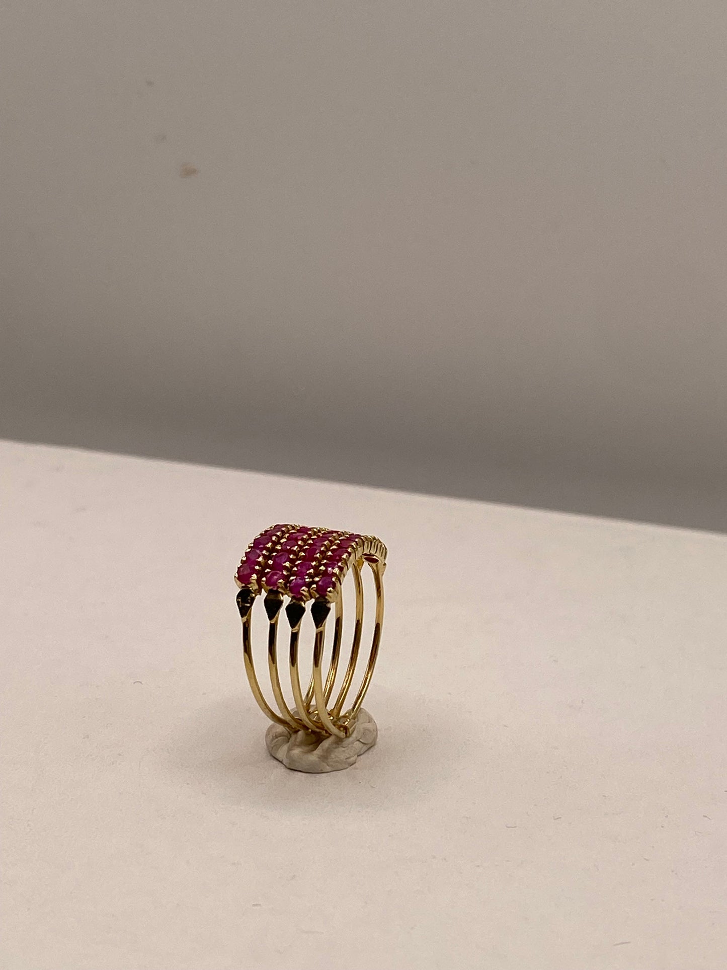 Bague rubis roses en or jaune 18K Taille-59