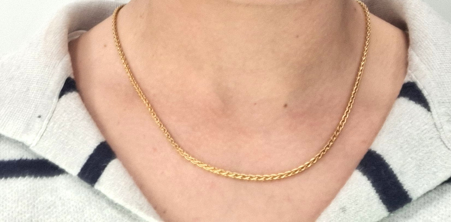 Collier Princesse en Or Jaune 18K Maille Palmier