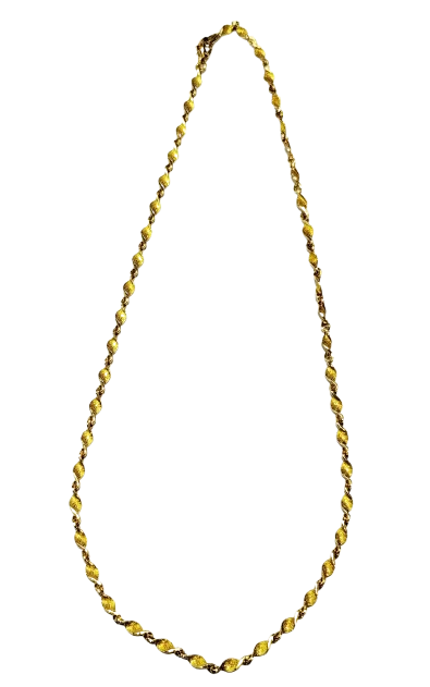Collier Matinée Torsadé en Or Jaune 18 Carats - 17,16 Grs