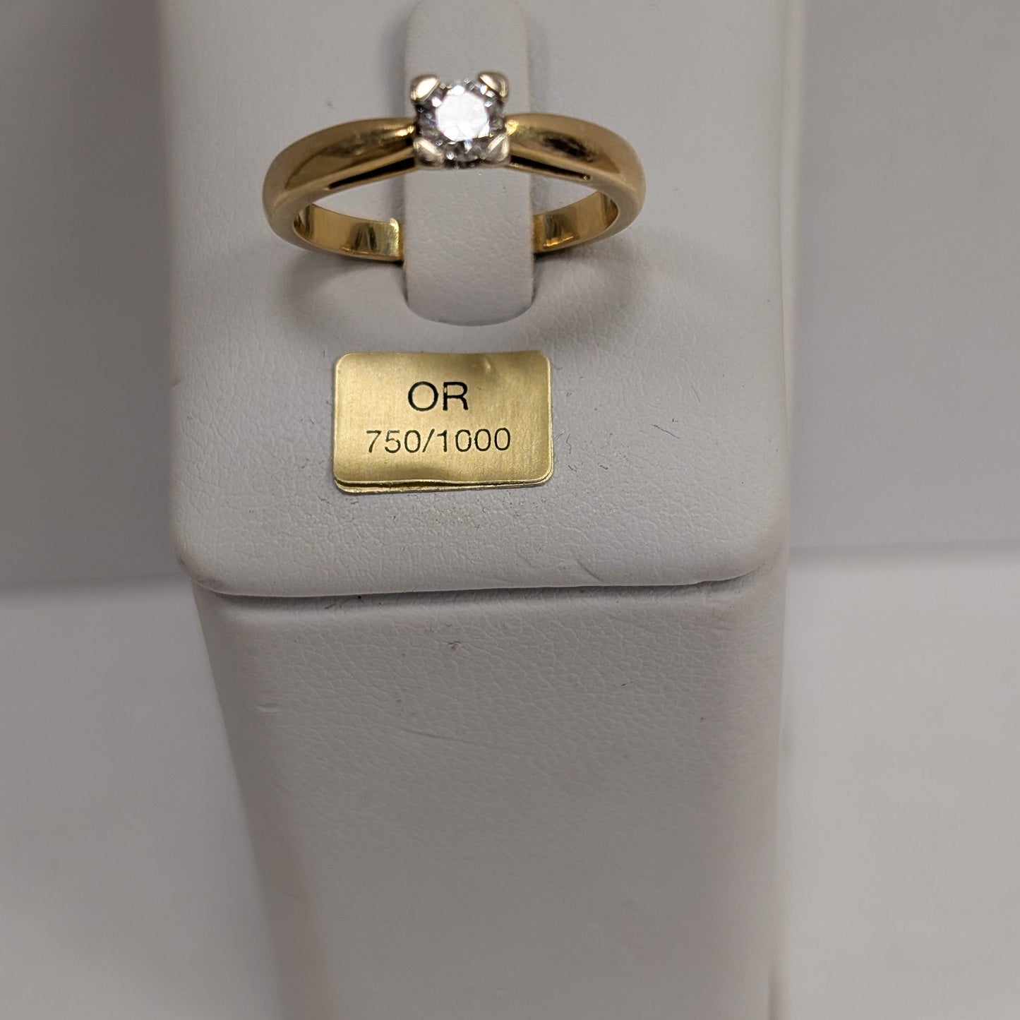 Solitaire Or Jaune 18K avec Taille-53
