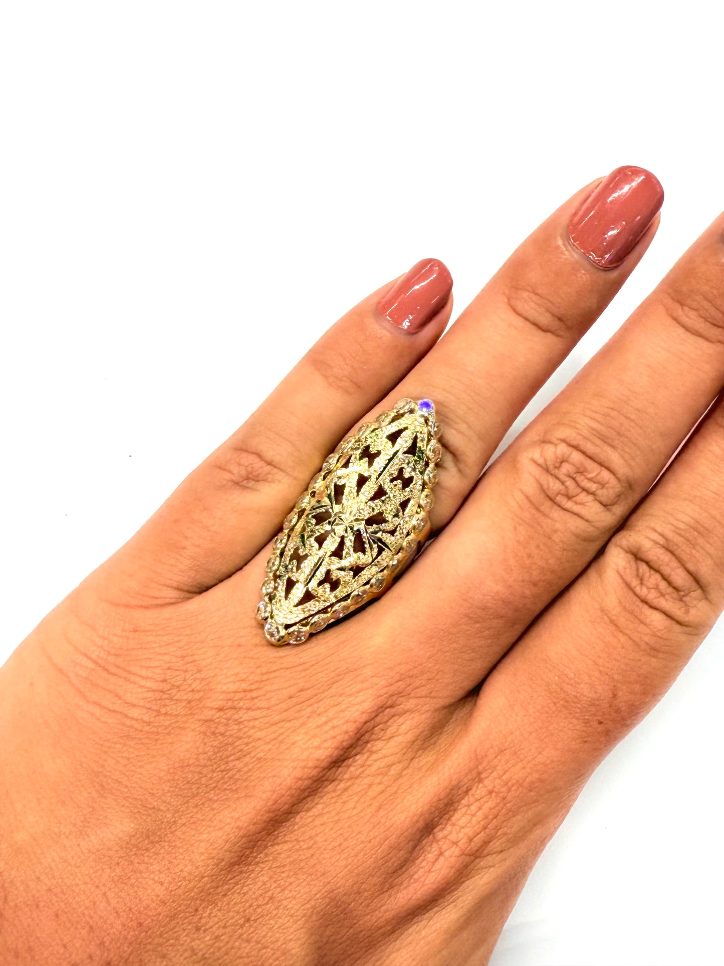 Bagues Marquise Or Jaune 18k Taille-52