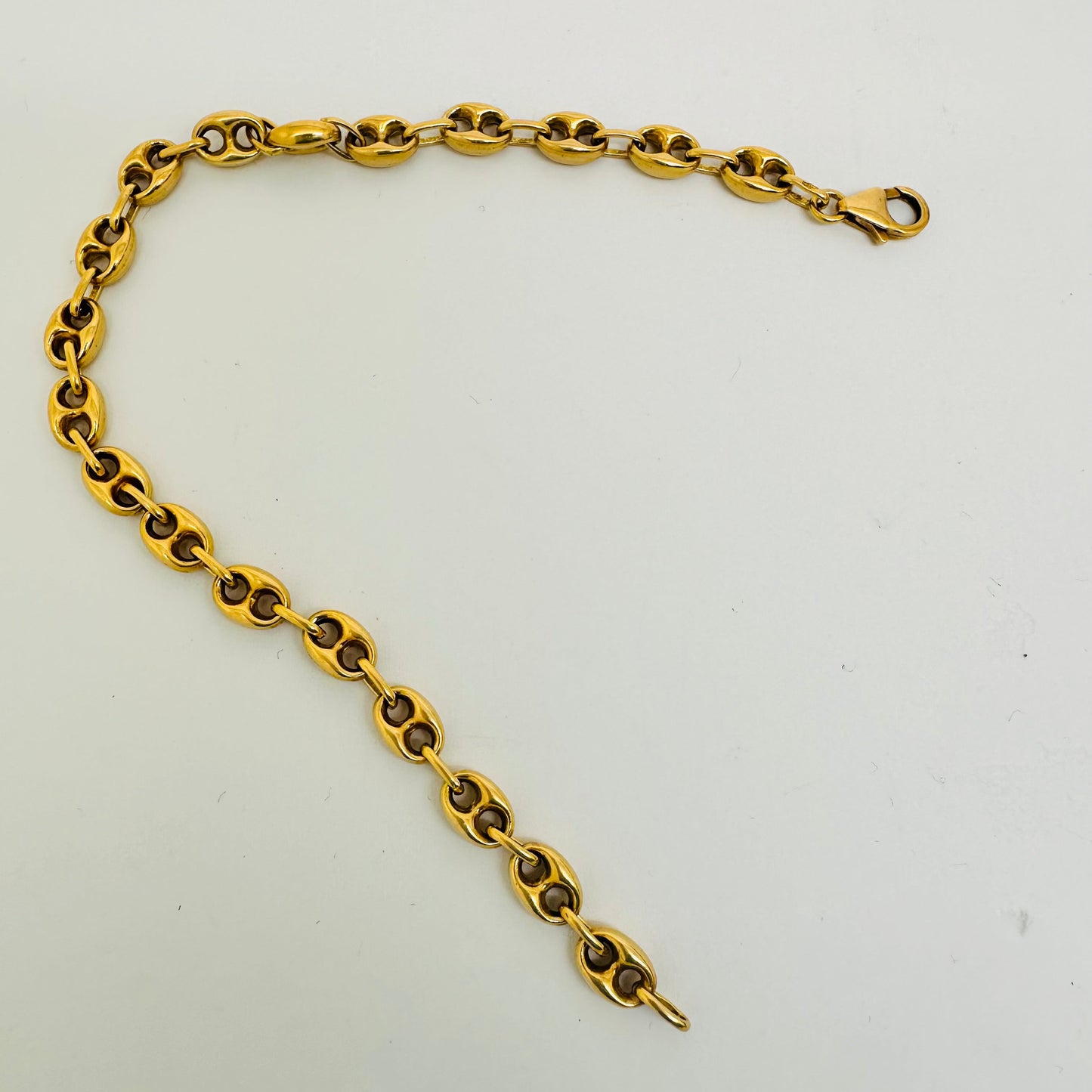 Bracelet Maillon Grain de Café Or Jaune 18K 10.08 Grs