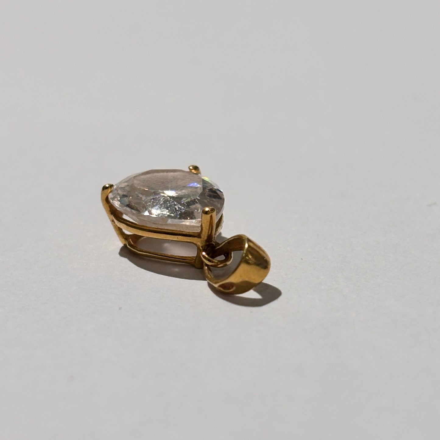 Pendentif Solitaire en Or Jaune 18K avec Zirconium - 1.16 Grs