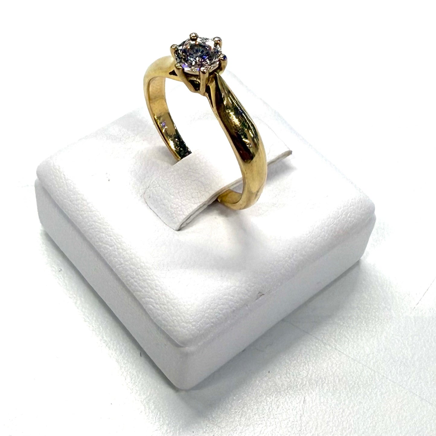 Solitaire en Or Jaune 18k Taille-53
