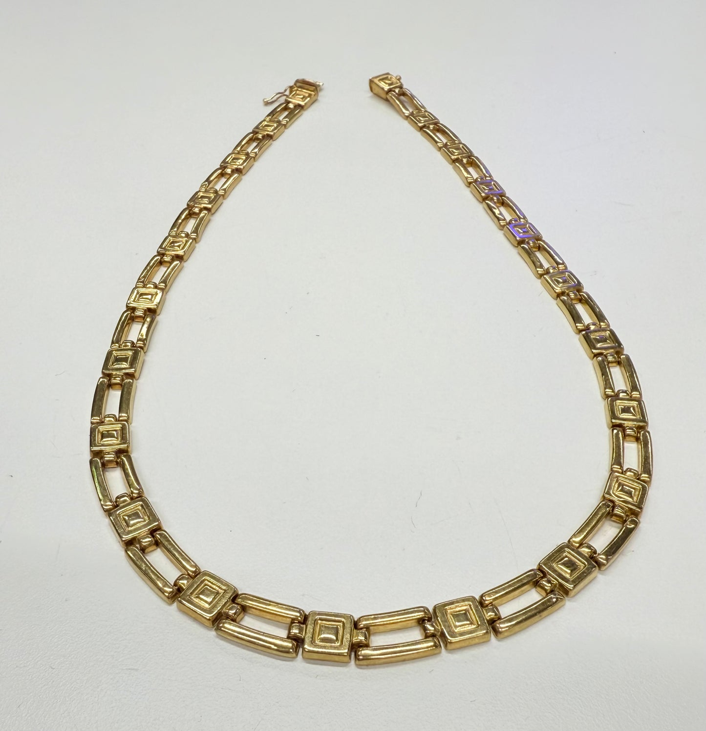 Collier Ras du Cou Or Jaune 18k Maille Fantaisie