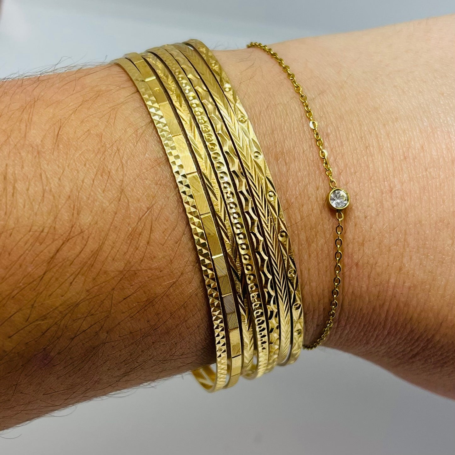 Bracelet Jonc Semainier en Or Jaune 18K 29.64 Grs