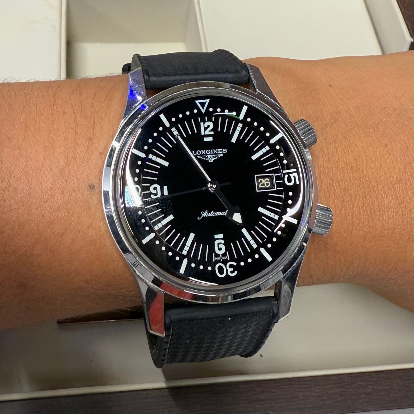 Montre Longines Legend Diver 1969, 2 Bracelets inclus