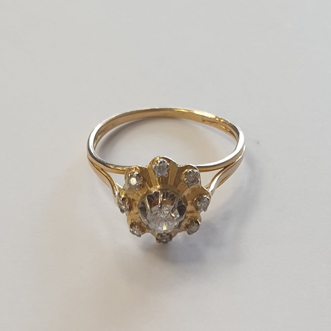 Bague Chou en Or Jaune 18 K avec Oxyde de Zirconium - T 59