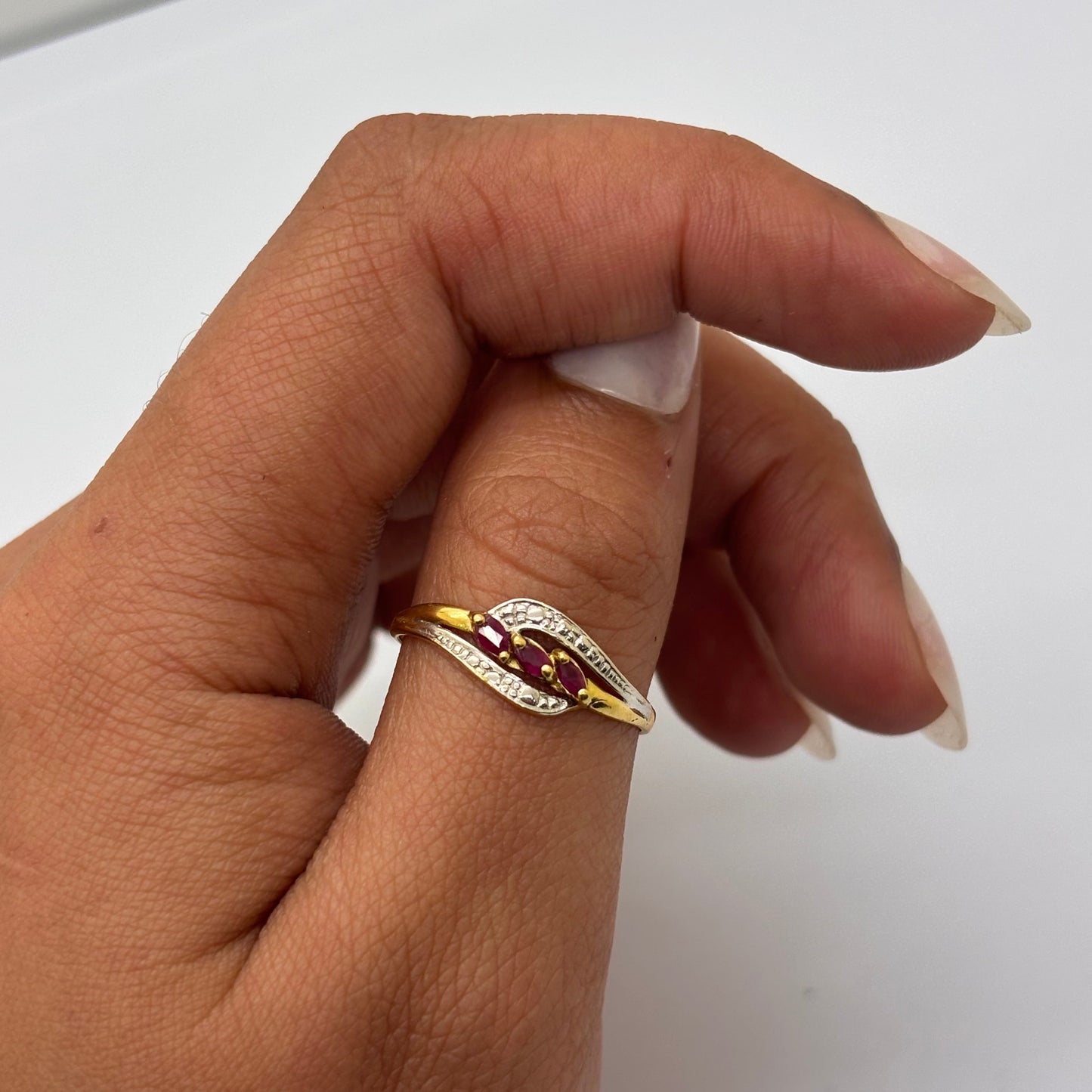 Bague en or jaune et blanc 22K Taille-62