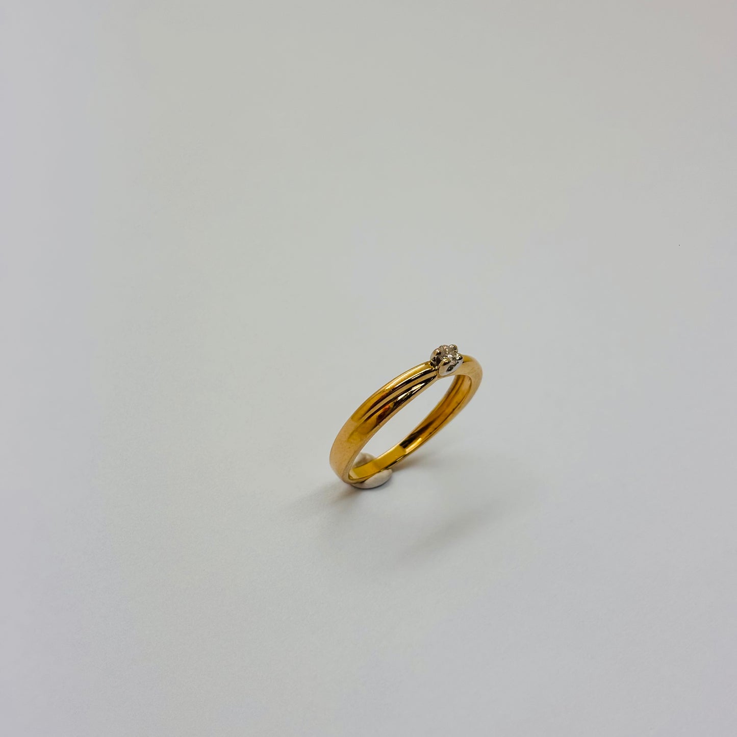 Solitaire Diamant en Or Jaune 18 Carats - T 56