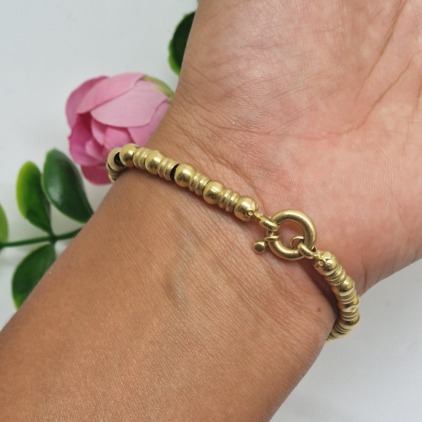 Bracelet Maillon Fantaisie Or Jaune 18 Carats 19cm