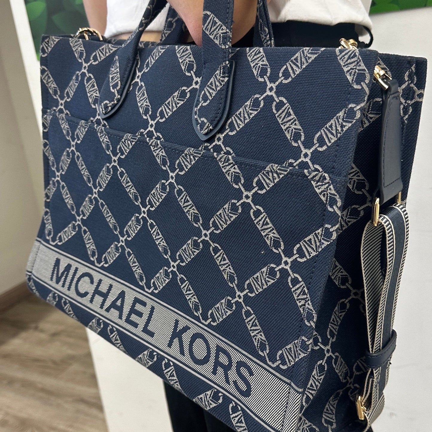 Sac Hobo bleu Michael Kors en jacquard
