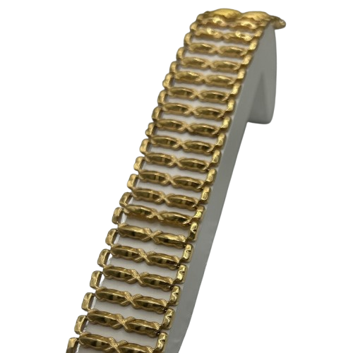 Bracelet Fantaisie Or Jaune 18K Gourmette Articulée 17.5cm