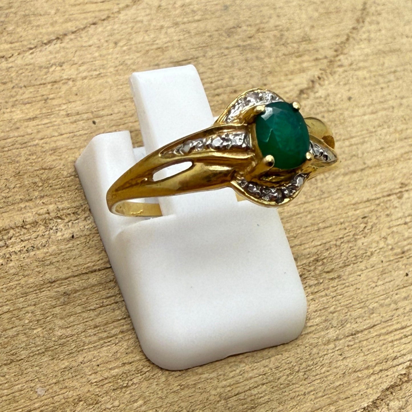 Bague en Or Jaune 18K Oxyde de Zirconium 1.72 Grs T 56