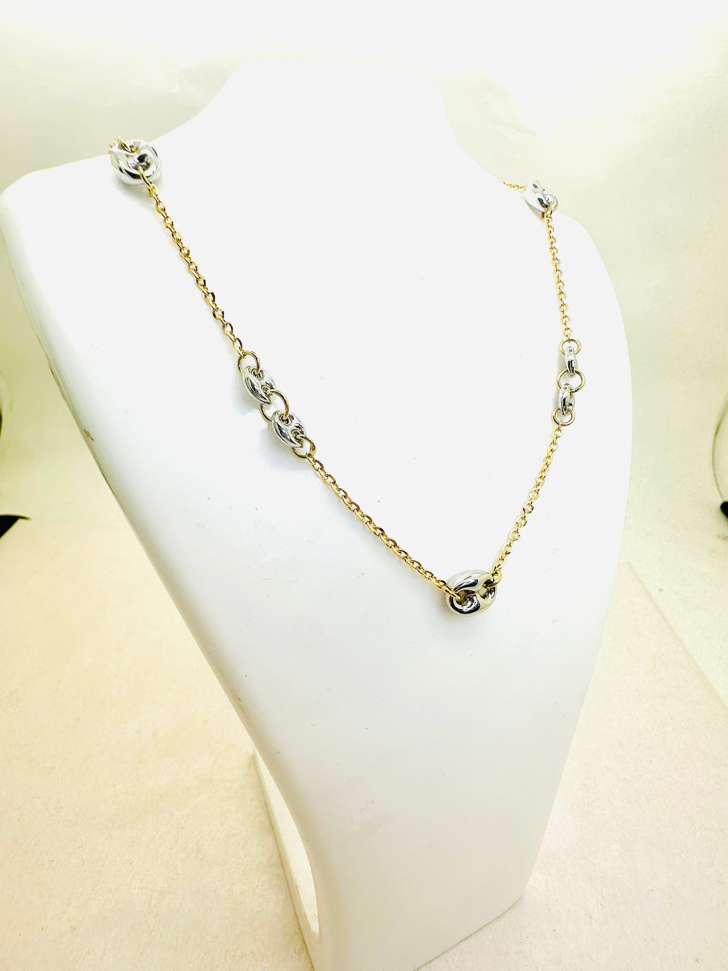 Collier Princesse en Or Jaune et Blanc 18 carats