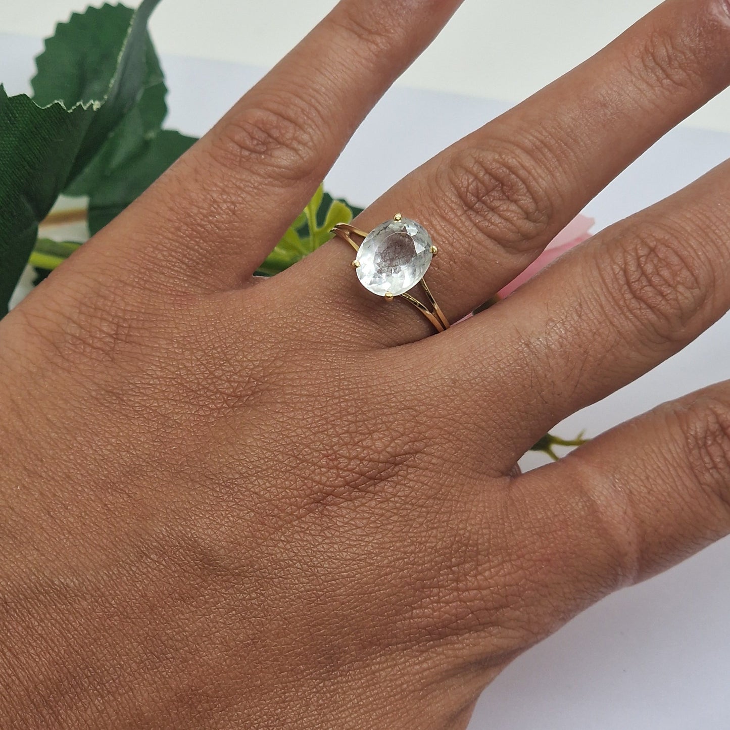 Solitaire en Or jaune 18K Taille-56