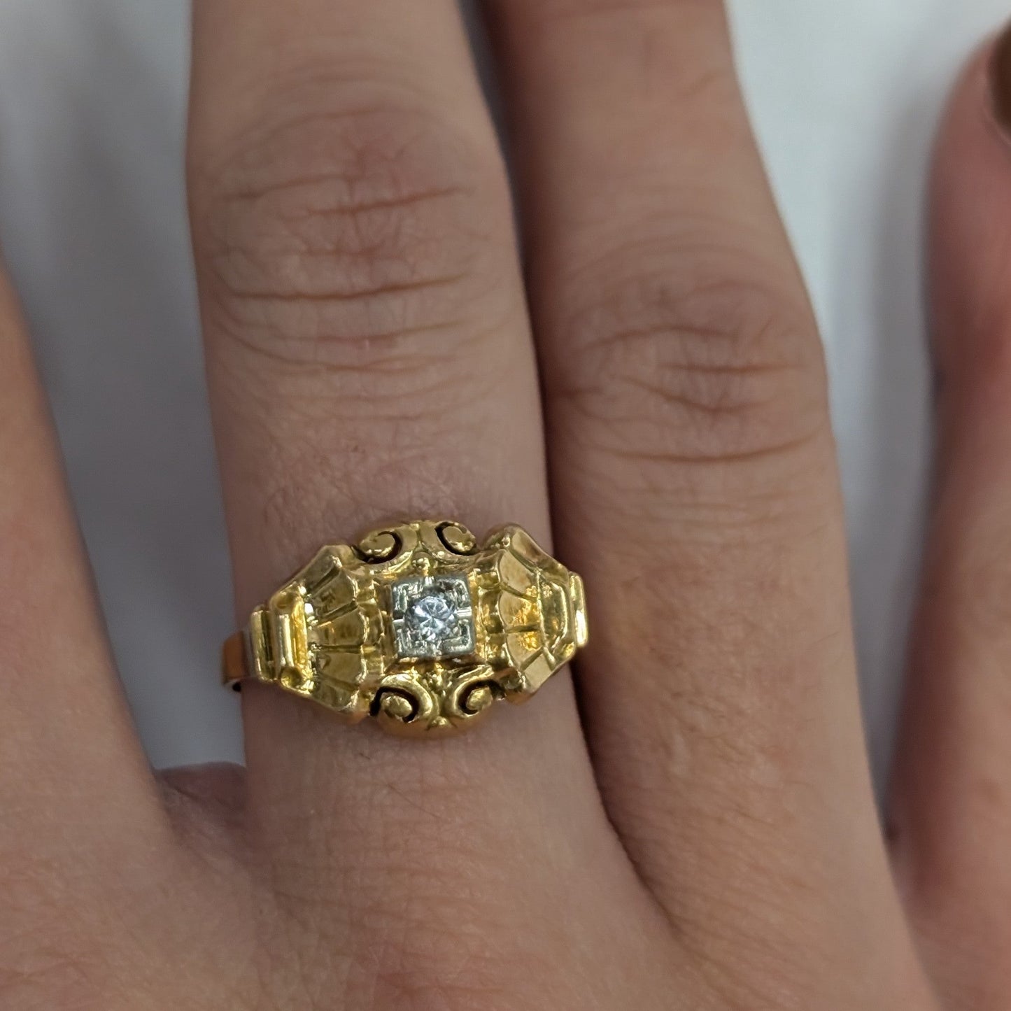 Bague en or jaune 18K Taille-55