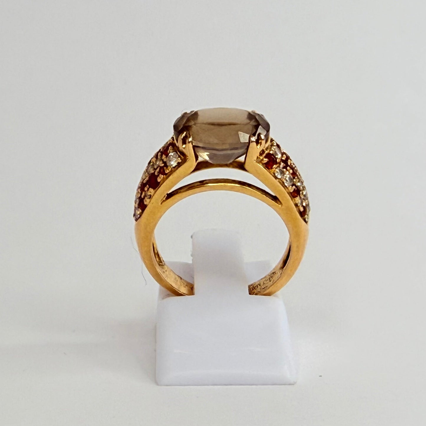 Bague en or jaune avec diamants et rubis 18 K - 6.5 Grs