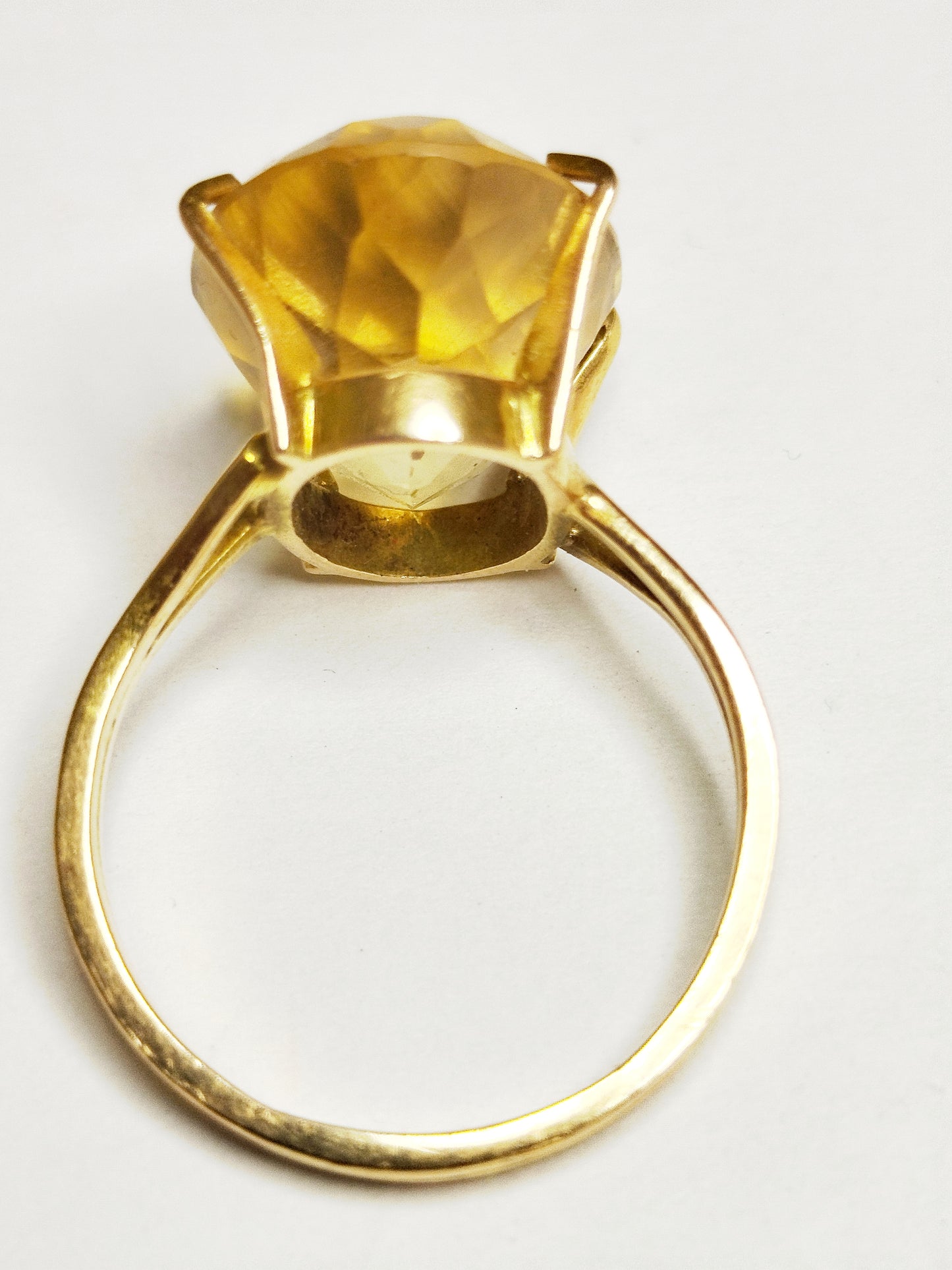 Bague Citrine en Or Jaune 18K Taille-59