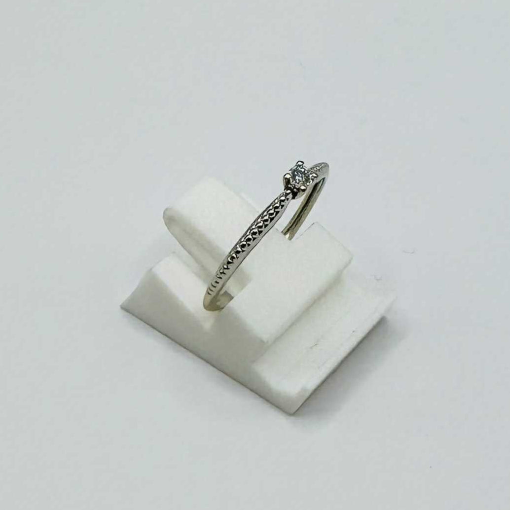 Bague Solitaire en Or Blanc 18K Taille-50